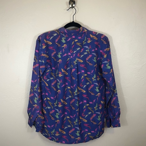 Vtg 80s Bogari Silk Blouse Heels shoes pattern M/L - Picture 3 of 3